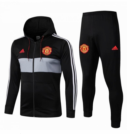 Chaqueta con capucha de entrenamiento Manchester United 2019-2020 Traje negro